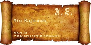 Miu Rajmunda névjegykártya